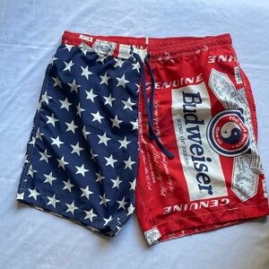 Budweiser Patriotic Red and Blue Board Shorts